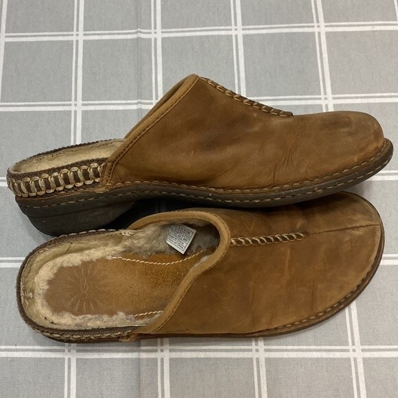 UGG Kohala 5135 Brown Sheepskin Lined Suede Slip On Clog Shoes Size 9 Women’s - Picture 14 of 14